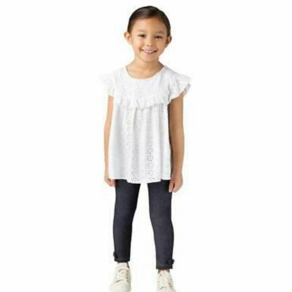 BCBGirls White Eyelet Top and Leggings Outfit Set
